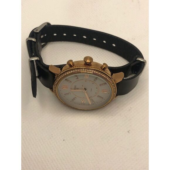 Fossil Q FTW5011 Womens Black Leather Analog White Dial Hybrid Smart Watch HK286 - Picture 7 of 9